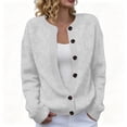 thumbnail image 5 of TOMVIGX Women's Fall Floral Embossed Knit Cardigan - Loose Fit Long Sleeve Button Down Sweater Coat Soft Round Neck Casual Outerwear for Autumn Winter Layering, 5 of 8