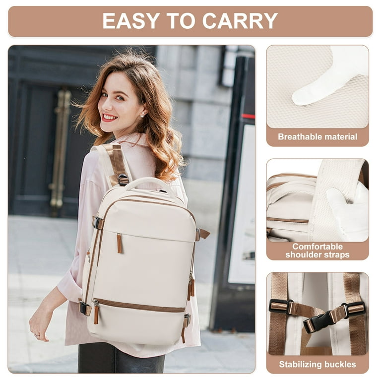SYCNB Travel Backpack 30L with Shoe Compartment, Brown photo 5
