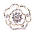 thumbnail image 2 of Hyasfey Hollow Glossy Rose Flower Brooch Sparkling Rhinestones Inlaid Pin Luxury Wedding Dress Badge Women Sweater Coat Jewelry Accesorries, 2 of 8