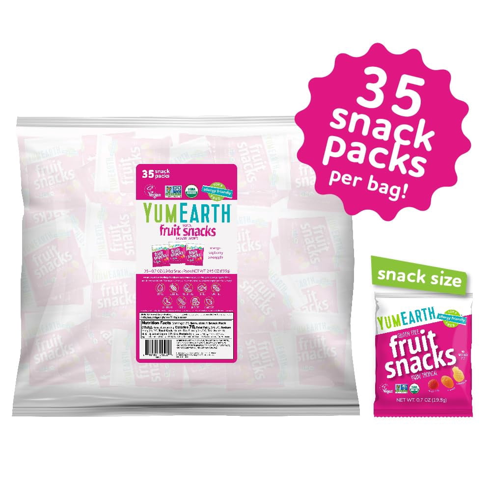 YumEarth Organic Tropical Fruit Snacks (Pack of 35)