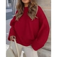 thumbnail image 3 of Suéter PRETTYGARDEN Oversize Peludo Cuello Redondo Rojo Grande, 3 of 8