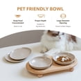 thumbnail image 6 of LarqeeWare Ceramic Raised Cat Dishes, Food & Water Bowl with 2 Style Stand Adjustable Pet Bowl Set, Anti Whisker Fatigue(2Dish+2Shallow Dish+Stand), 6 of 6
