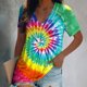thumbnail image 3 of Gibobby Casual Playera de Manga Corta para Mujer Camiseta suelta informal con cuello en V para mujer, blusa manga corta con estampado(Multicolor,G), 3 of 3