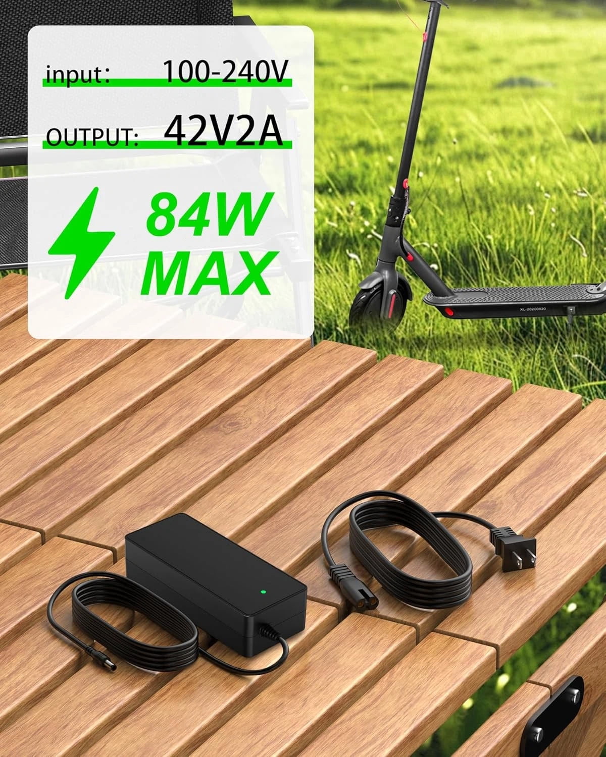 Rosliny 42V 2A Electric Scooter Charger,Replacement Charger for 36V Lithium Battery