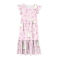 thumbnail image 5 of NaWent Maxi Dress for Girls Short Sleeve Casual Long Flower Print Dresses with Pockets 6-12 Years Pink 10 Years, 5 of 5