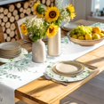 thumbnail image 4 of Sage Green Leaves Round 15 Inch Placemats Set of 4, Summer Botanical Farmhouse Leaf Watercolor HeatResistant Non Slip Place Mats for Dining Table, Wipeable Braided Kitchen Table Mats for Housewarming, 4 of 9