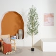 thumbnail image 2 of DR.Planzen Artificial Olive Tree 7 ft Tall Faux Floor Plant in Black Pot - Realistic Greenery with Adjustable Branches and Fruits - Indoor Home Office Decor for Living Room Apartment Workspace, 2 of 8