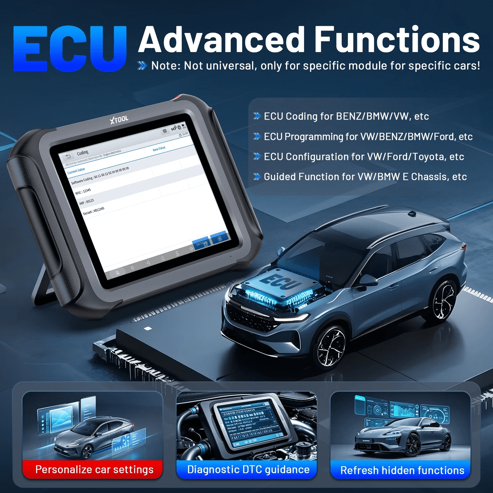 XTOOL D9 MAX Automotive Diagnostic Scanner, Bluetooth Full System Bi Directional Scan Tool, J2534 Repr0gramming Tool, Topology Mapping, 45+ Resets, with KC501 KS-1 SK1 M822 Key Fob Programmer Set