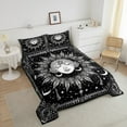 thumbnail image 3 of Bohemian Comforter Set Sun and Moon Quilt,Black and White King Bedding Set,Exotic Mandala Floral Duvet Insert,Boho Bedroom Decor, 3 of 5