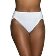 3 Pairs Vanity Fair Women's Illumination Hi Cut Panties, 13108, White, Size 7