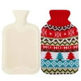 thumbnail image 2 of Happy date 500ml/1000ml/2000ml Rubber Hot Water Bottle with Cover Knitted, Christmas Elk Pattern Cover Hot Water Bag, 2 of 8