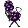 thumbnail image 1 of Fish Office Chair Slipcover, Rainbow Patterned Aquatic Creatures Silhouettes and Stripes Marine Fauna Aquarium, Protective Stretch Decorative Fabric Cover, Standard Size, Multicolor, by Ambesonne, 1 of 5