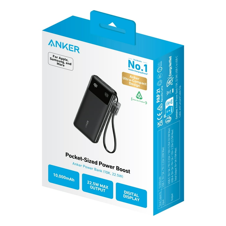 Anker Power Bank (10,000mAh, 22.5W) - Walmart.com