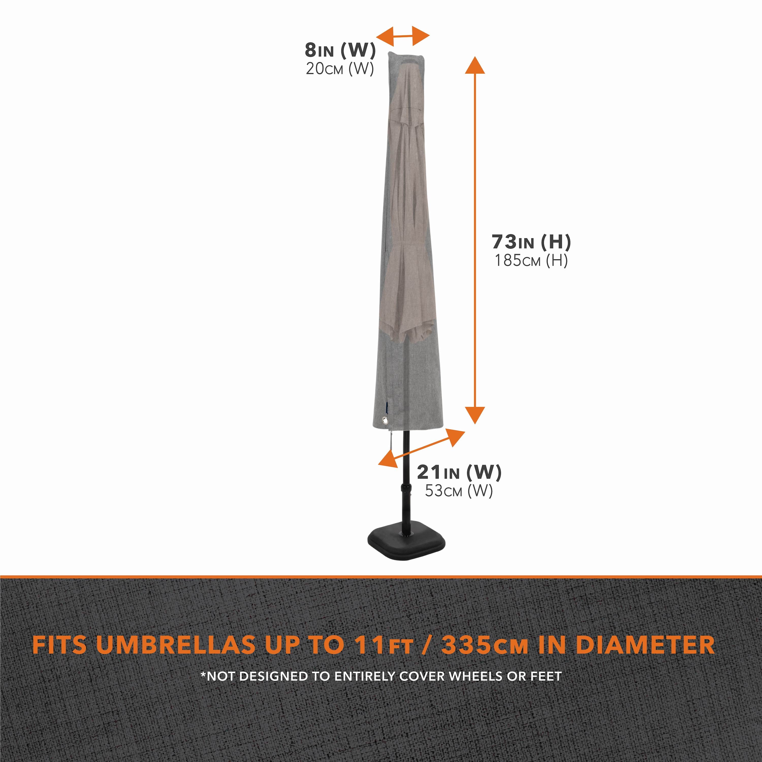 Modern Leisure Garrison Patio & Market Umbrella Cover, 21"L x 8"W x 73"H, Granite Gray