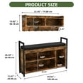 thumbnail image 5 of Uforic Industrial Hall Tree with Coat Rack and Shoe Bench, Entryway Storage Set, Rustic Brown, 5 of 5