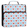 thumbnail image 5 of FORMRS Zipper Binder with Shoulder Strap 2-inch Ring 500 Sheet Capacity File Bag, Light Blue Checkered Heart, 5 of 5