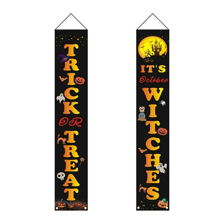 Vonky 2Pcs Halloween Banners Outdoor Party Background Banner Trick or ...