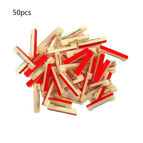 Oasiva 50 Pcs 31mm Safety Bar Pins Adhesive Back Badge Crafting Plastic Pins for ID Badges Brooch Name Tags Ribbons Clothes