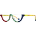 thumbnail image 6 of HEPIDEM Matte Multicolor Acetate Glasses Frame Women,Semi Rimless Half Round Optical Eyeglasses (9361 Red Blue C3), 6 of 8