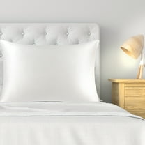 REGALWOVEN 22 Momme Silk Pillowcase with Hidden Zipper, Standard(20"x26"), White