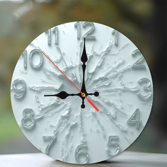 Modern Decorative Wall Clock with Unique Shattered Design 10-Inch Silent Wooden Wall Clock, Battery Operated (AA Batteries Not Included), Artistic Home Decor