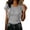Gray, variant on Women's Crew Neck Cold Shoulder Tops Layered Ruffle Flutter Sleeve Blouse Downtown Cool Girl Tees Night Out Bar Date Shirt Brown,3xL