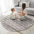thumbnail image 3 of White Christmas Truck and Tree Pattern Round Blanket,Comfortable Soft Flannel Throw Blanket,All Season,Warm Lightweight Blankets for Sofa Bed Couch Living Room Chair 47"x47", 3 of 5