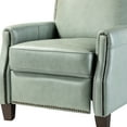 thumbnail image 6 of 14 Karat Home Genuine Leather Recliner Cigar Chair Modern Retro Armchair Birch Wood Legs Nail Head Trim Bedroom Sage, 6 of 10