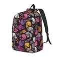 thumbnail image 1 of Vsdgher Halloween Skeleton Print Canvas Backpack Travel Rucksack Unisex Knapsack 15.7/17.7Inch Laptop Backpack for Work,College-Small, 1 of 5