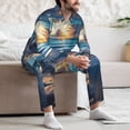 thumbnail image 7 of Picia Ocean View Bedroom Pattern Men’s Long-Sleeve Sleepwear Set - Soft 2-Piece Loungewear with Pockets, Comfy PJs for Relaxing Nights-X-Large, 7 of 7