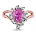 thumbnail image 3 of Star K � Pear Shape 8x6 Created Pink Sapphire Halo Split Shank Ring, 3 of 9