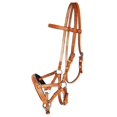 thumbnail image 2 of Horse Western Tan Leather Tack Bitless Sidepull Training Bridle Reins 77RS01TN-F, 2 of 3