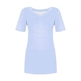 thumbnail image 4 of T Shirt Women Short Sleeves V Neck Basic Light Blue Summer Tops Cute Shirts for Women, 4 of 4