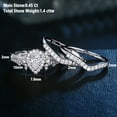thumbnail image 6 of Newshe Wedding Engagement Ring Set for Women 925 Sterling Silver 3pcs 1.4Ct Pear White Cz Size 12, 6 of 7