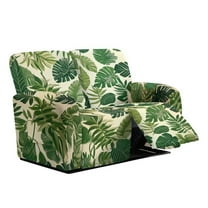 Xoenoiee Tropical Palm Leaves Print Waterproof Recliner Loveseat Cover, 6 Pieces Stretch Recliner Sofa Slipcovers Washable Couch Cover Furniture Covers for Pets, Dogs, Kids
