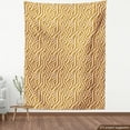 thumbnail image 4 of Modern Fabric by the Yard Upholstery, Abstract Design Striped Ball Look Shapes in Bicolour Motif Geometric Pattern, Decorative Fabric for DIY and Home Accents, Amber and Blush by Ambesonne, 4 of 5