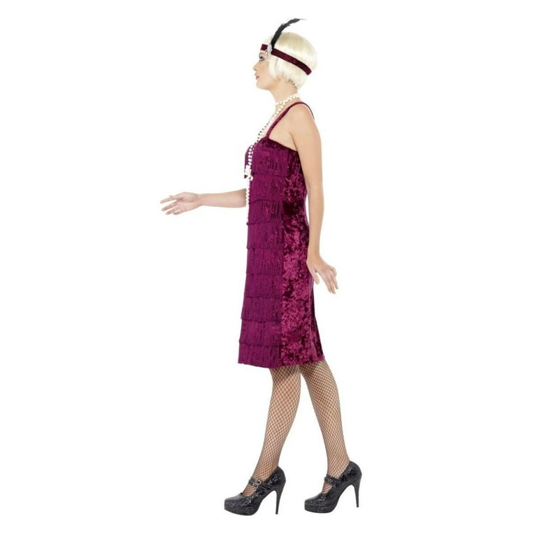 Jazz Flapper Costume Burgundy Adult Jazz Flapper Costume Burgundy Adult