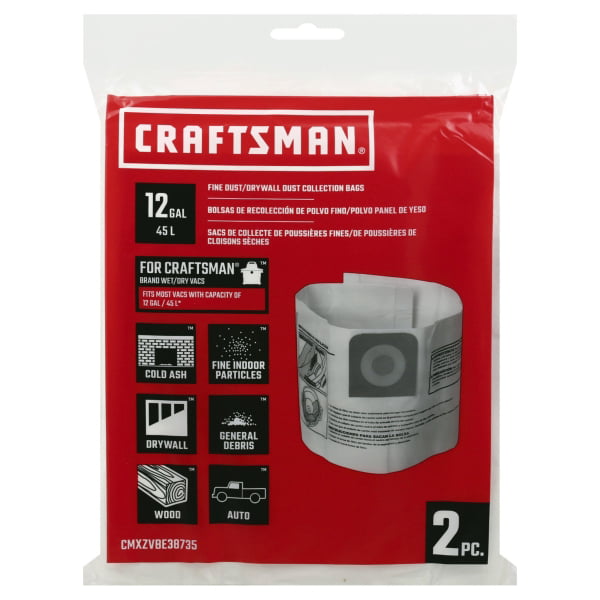 Craftsman General Purpose Wet Dry Vac Dust Collection Bags 5-8 Gallon ~NEW 2 