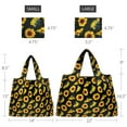 thumbnail image 2 of Wrapables Large & Small Foldable Tote Nylon Reusable Grocery Bags, Set of 2, Sunflowers, 2 of 6