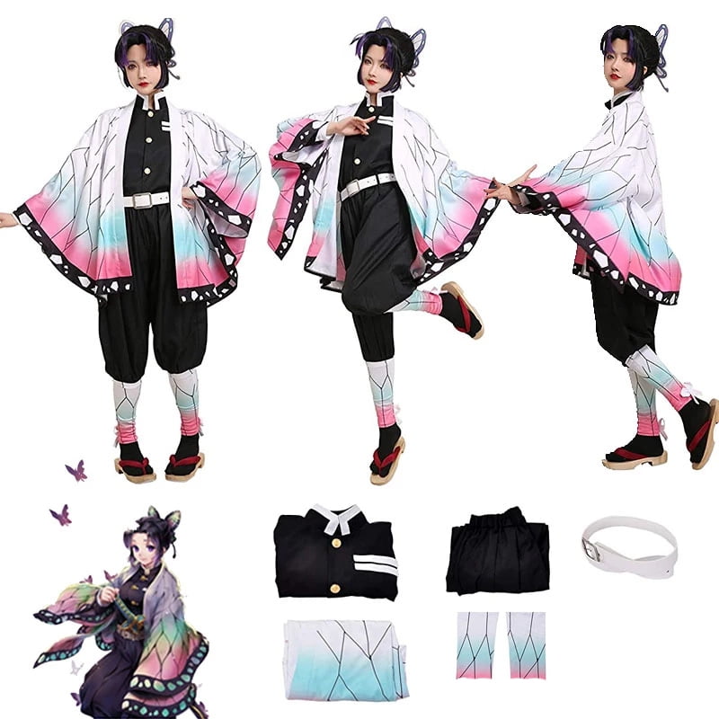 Bangyan 5PCS Shinobu Demon Slayer Cosplay Costume Women Kids Kimono Uniform Outfit Masquerade Party Suit,Children 160CM - Walmart.com