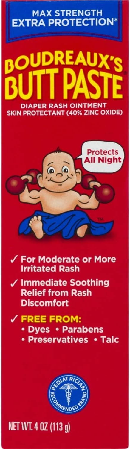 Boudreaux's Maximum Strength Butt Paste Ointment 4 oz (Pack of 6)