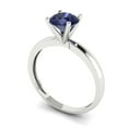 thumbnail image 2 of Solitaire Engagement Ring for Women - 1ct Simulated Blue Sapphire in 14K White Gold Promise Ring, 2 of 6