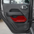 thumbnail image 4 of Soft Carbon Fiber Car Interior Decor Kits 2Pcs Red Carbon Fiber Rear Door Panel Cover Trim For Jeep Wrangler JL Gladiator Sticker, 4 of 15
