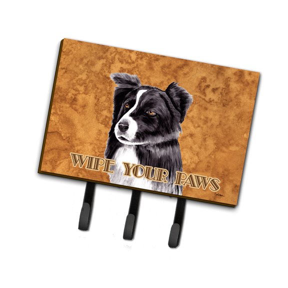 Carolines Treasures SC9138TH68 Border Collie Wipe your Paws Leash or Key Holder Triple Hook multicolor