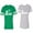 Men Green / Women Heather, variant on Bear Bunny Unisex Couple Matching Cotton Jersey style T-Shirt Contrasting stripes on sleeves (Men Green / Women Black) (Men S / Women S)