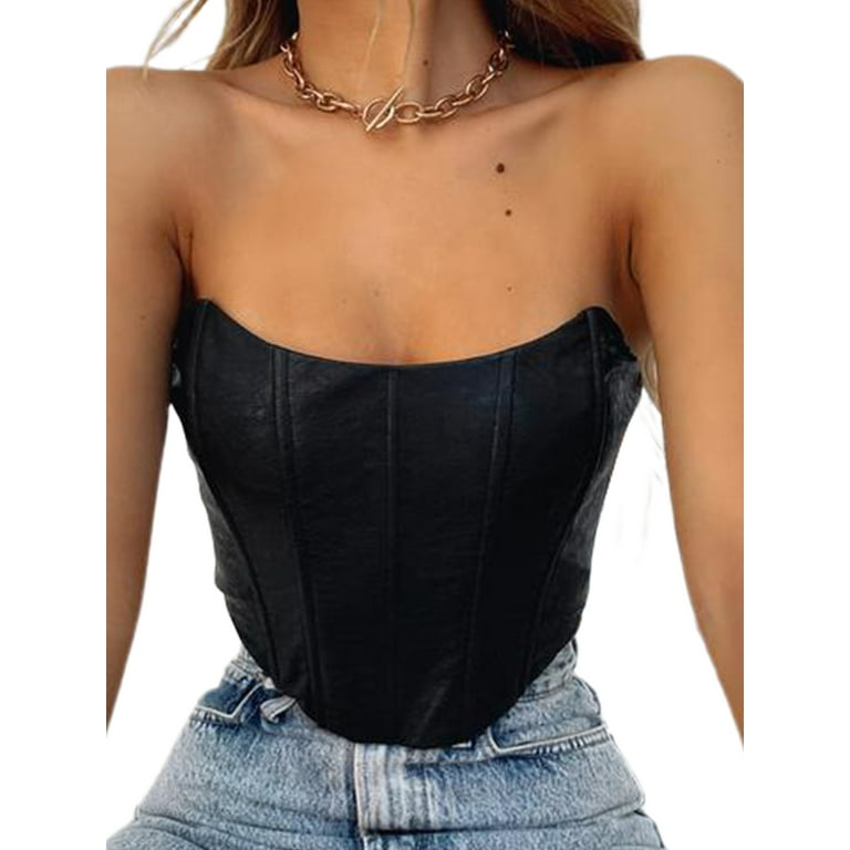 Women's Solid Color Leather Corset Women's Solid Color Leather Corset