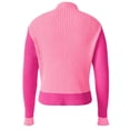 thumbnail image 5 of Valentines Sweater for Women Color Block Heart Print High Neck Knit Sweater Slim Fit Long Sleeve Pullover for Fall Winter Season RD1 M, 5 of 5