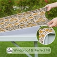 thumbnail image 6 of Yellow Green Leaf Flower Pattern Square Fitted Tablecloth with Elastic Edge,Square Table Cover,Washable Elastic Table Cover for Home Kitchen Party Decor 34"x34", 6 of 6