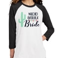 thumbnail image 2 of Nacho Average Bride Three-Quarter Raglan Sleeve Baseball Shirt Unisex Medium White/Black, 2 of 5