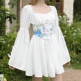 thumbnail image 1 of FcBaudy Robe de Cour, Robes pour Femmes, Robes d'Été pour Femmes Mode Femmes Décontractée Patchwork Épaule Taille Haute Manches Longues Mi-Mollet Robe Robe de Cour, 1 of 7
